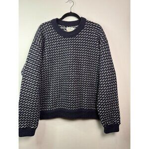 VTG LL Bean Wool Sweater Tall Mens Large Birdseye Fisherman Made in Norway MINT